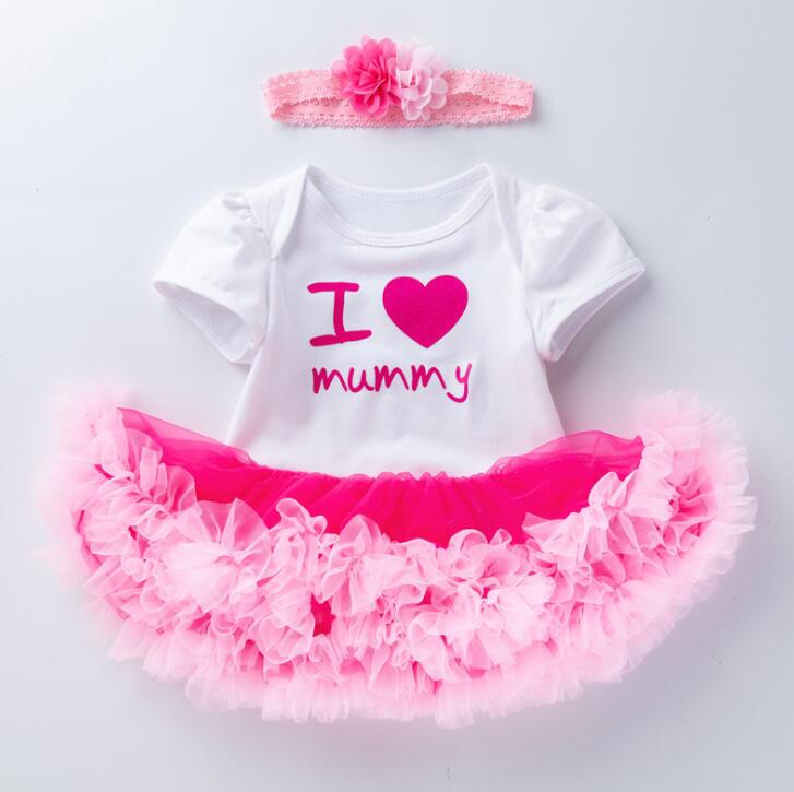 Baby Sommer Body Säugling Mädchen Prinzessin Kleid 