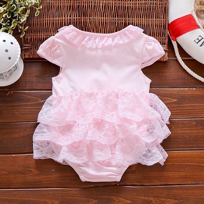 Baby Sommer Body Säugling Mädchen Prinzessin Kleid 