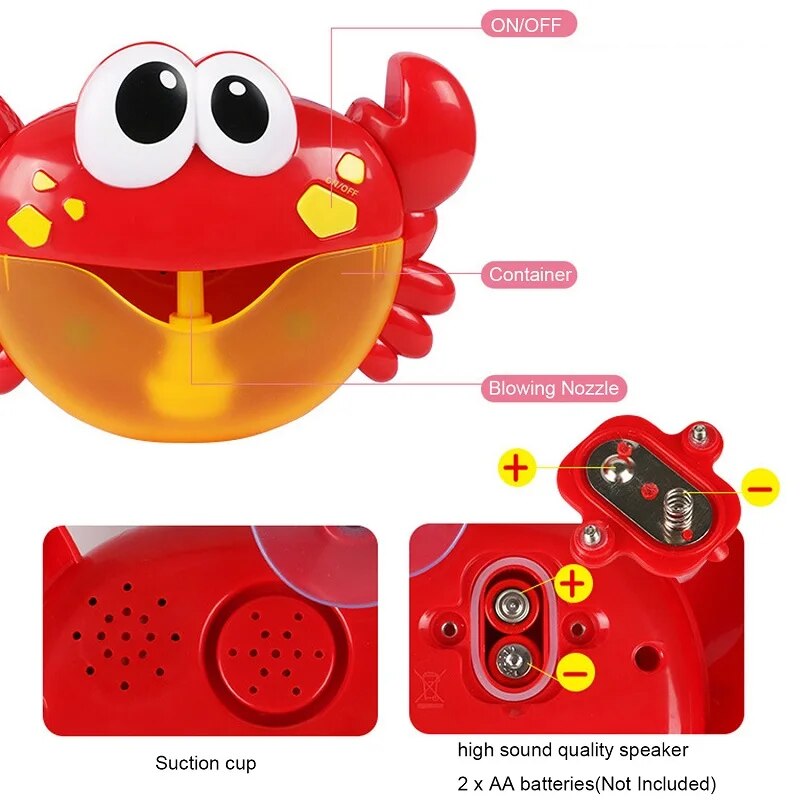 Cute Crab Automatic Bubble Machine 