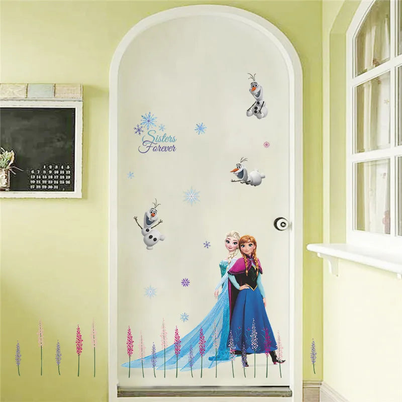 Frozen-Themed Olaf & Elsa Wall Stickers