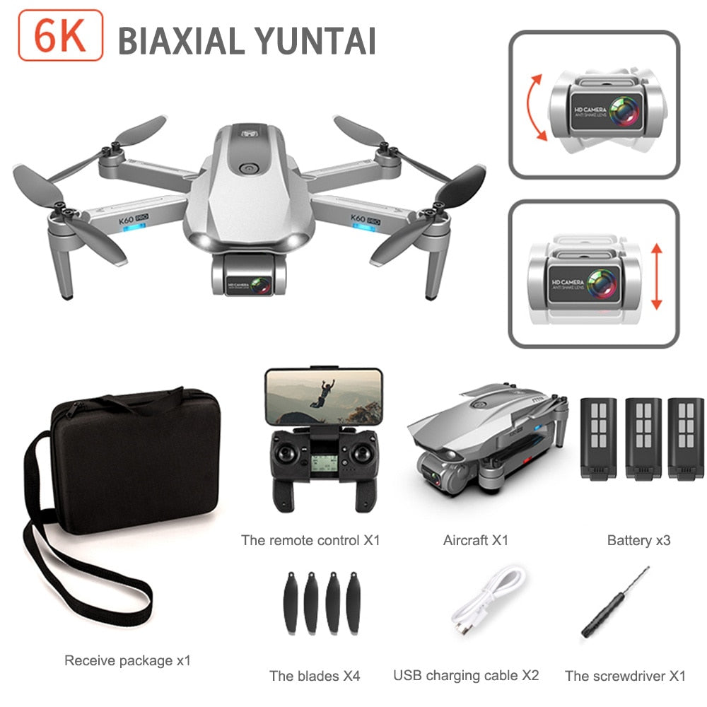 K60 Pro GPS Drone with Professional 6K Dual Camera 