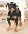 Realistic Standing Black Dog Plush 