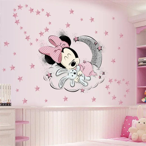 3D Mickey & Minnie Cartoon Wall Stickers
