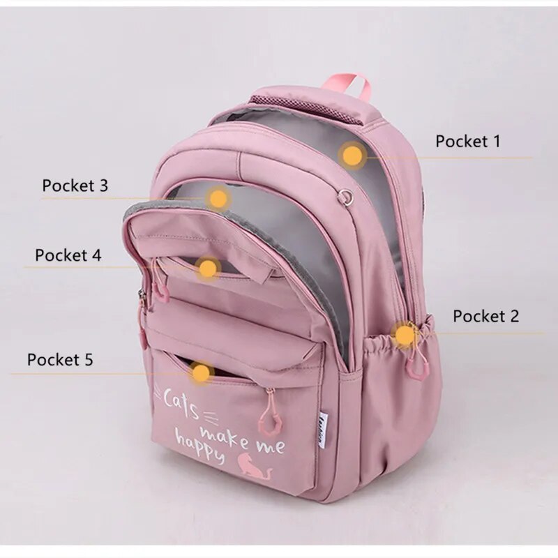 Kawaii Waterproof School Backpack