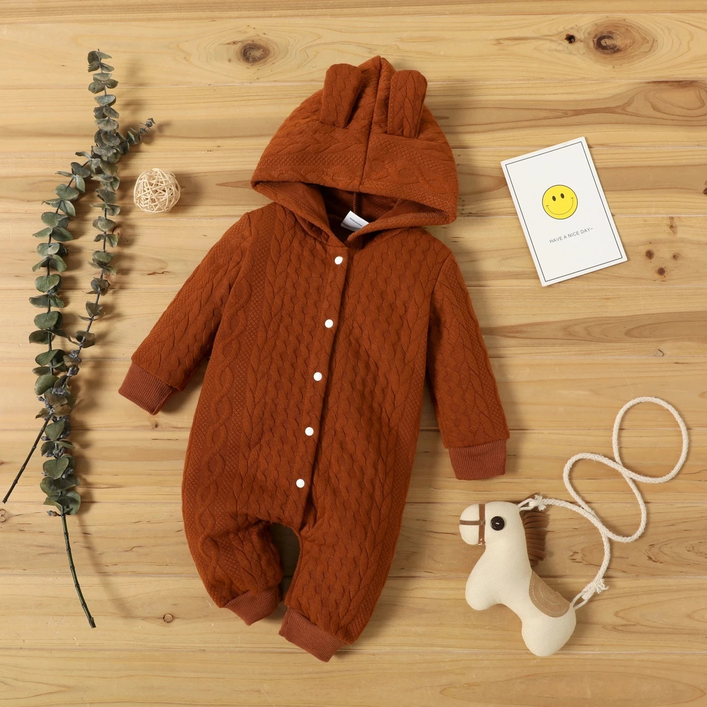 Cozy Hooded Ears Baby Romper