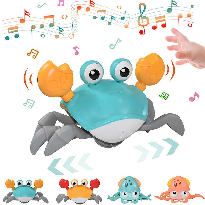 Induction Escape Crab & Octopus, Musical Moving Toy for Toddlers