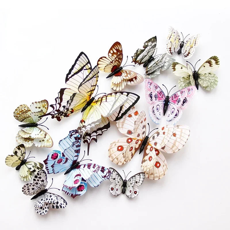 12pc 3D Double Layer Butterflies 