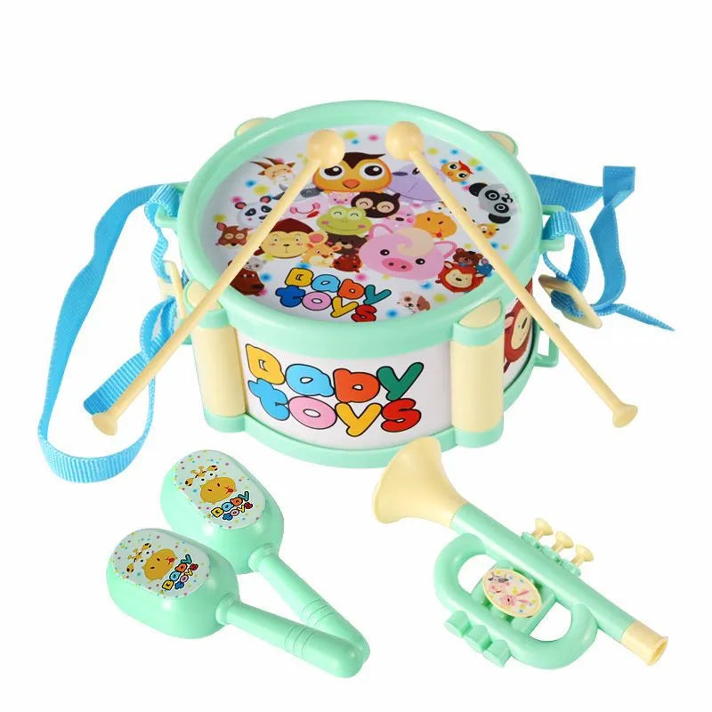 Kids' 5-Piece Drum & Trumpet Band Set 