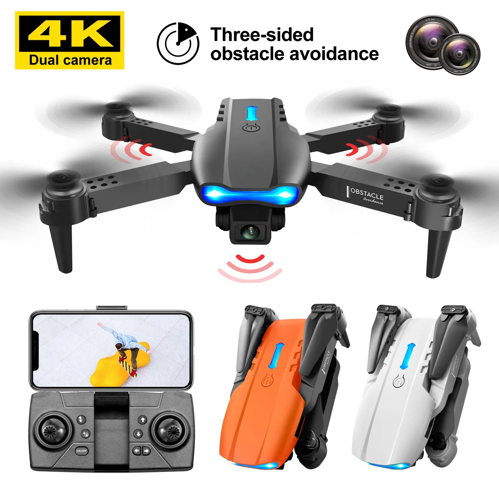 E99 K3 Pro HD 4k Dual Cam Foldable Mini RC Drone