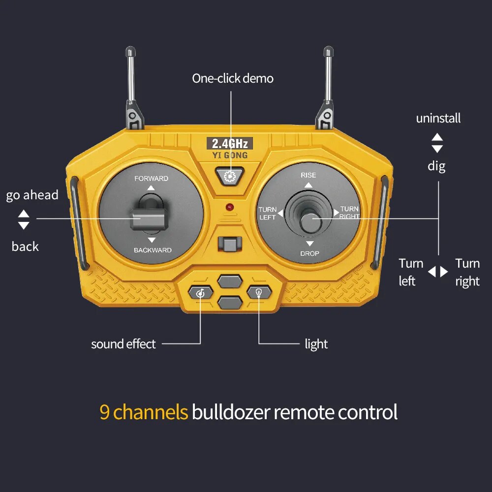 2.4G RC Excavator Model, Dump Truck & Bulldozer