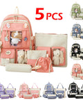 5Pc Harajuku Kawaii School & Laptop Bag Set