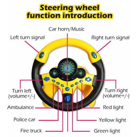 Electric Simulated Steering Wheel Toy