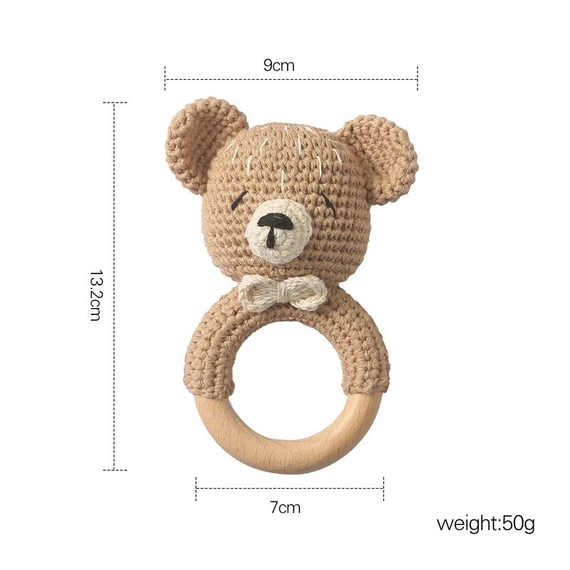 1PC Crochet Bear Rattle & Teether Bracelet for Babies Success