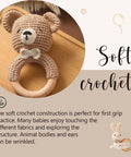 1PC Crochet Bear Rattle & Teether Bracelet for Babies Success