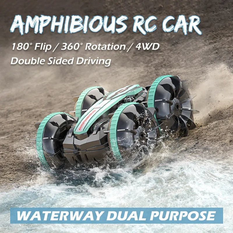 Amphibious Stunt RC Car, Double-Sided Flip, Outdoor Toy for Boys Success