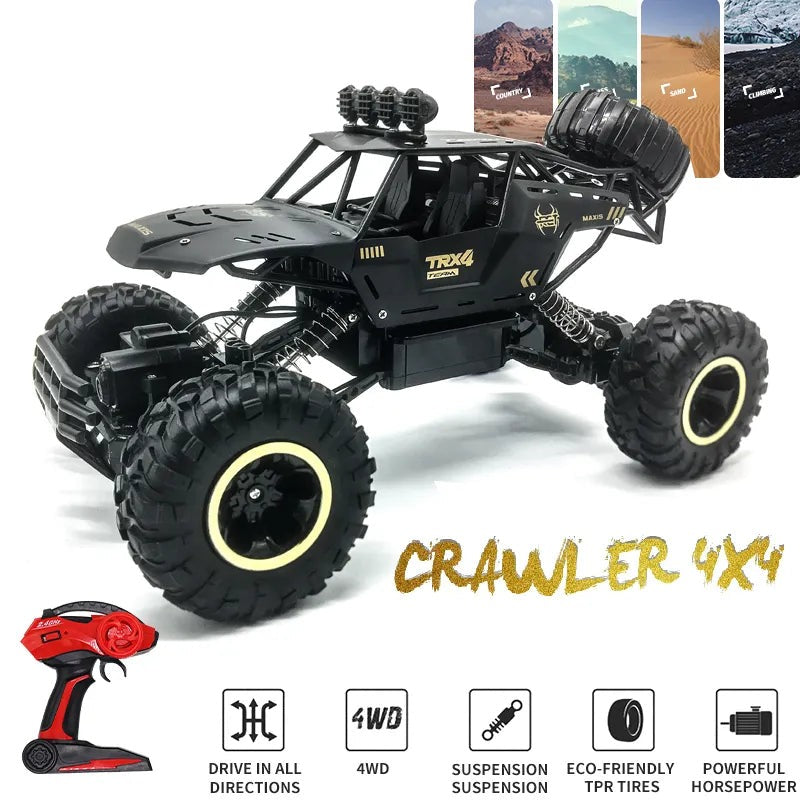 1:12 4WD RC Car with LED, 2.4G Buggy Off-Road Truck for Kids