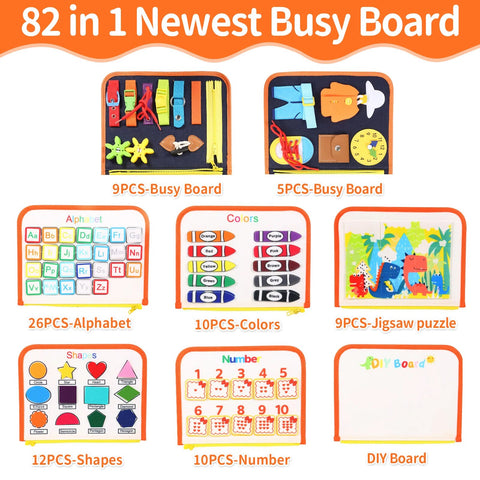 Montessori Busy Board: Toddler Sensory Learning Toy