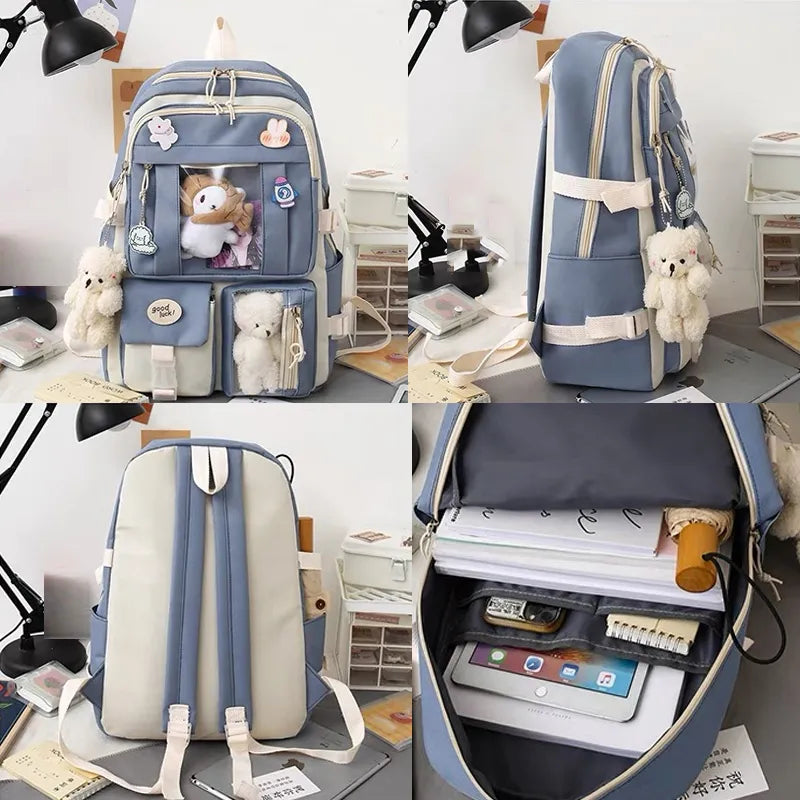 5Pc Harajuku Kawaii School & Laptop Bag Set