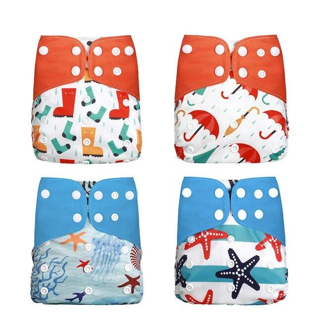 4pcs/set Washable Cloth Diaper Adjustable Cover