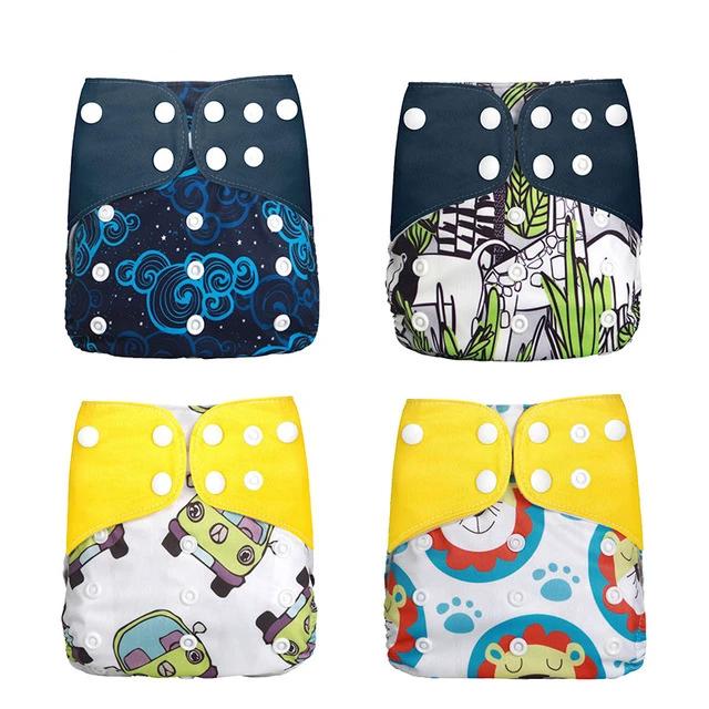 4pcs/set Washable Cloth Diaper Adjustable Cover