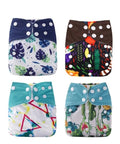 4pcs/set Washable Cloth Diaper Adjustable Cover