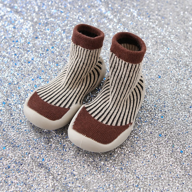 Kids Soft Rubber Sole Shoe Knit Booties Anti-slip