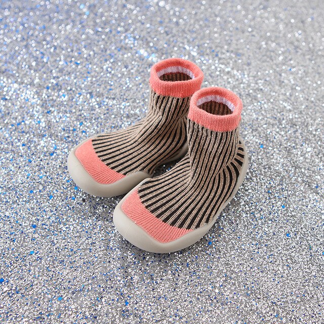 Kids Soft Rubber Sole Shoe Knit Booties Anti-slip