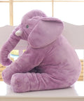 65Cm Plush Elephant Toy Baby Sleeping Back Cushion - Purple - Soft Toys