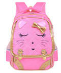 Fashion Sweet Cat Girls School Bags Waterproof Cartoon Pattern - Pink - Kids Books