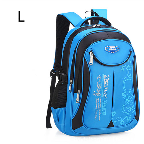 Kids Orthopedic Waterproof Backpack - L Blue Black - Kids Bag