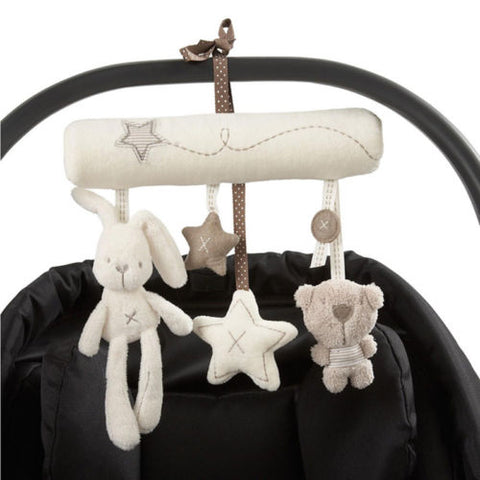 Cute Toddler Rattles Plush Rabbit Stroller Music Hanging Bell Toy - Toddler Toys