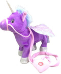 35Cm Electric Walking Unicorn Plush Toy - Purple - Soft Toys
