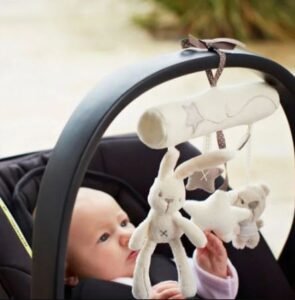 Cute Toddler Rattles Plush Rabbit Stroller