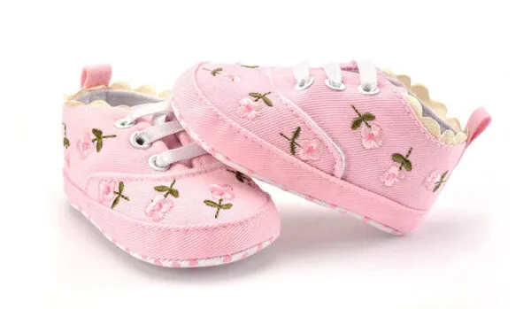 White Lace Floral Baby Girl Shoes