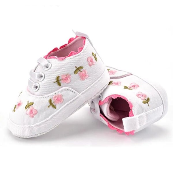 White Lace Floral Baby Girl Shoes