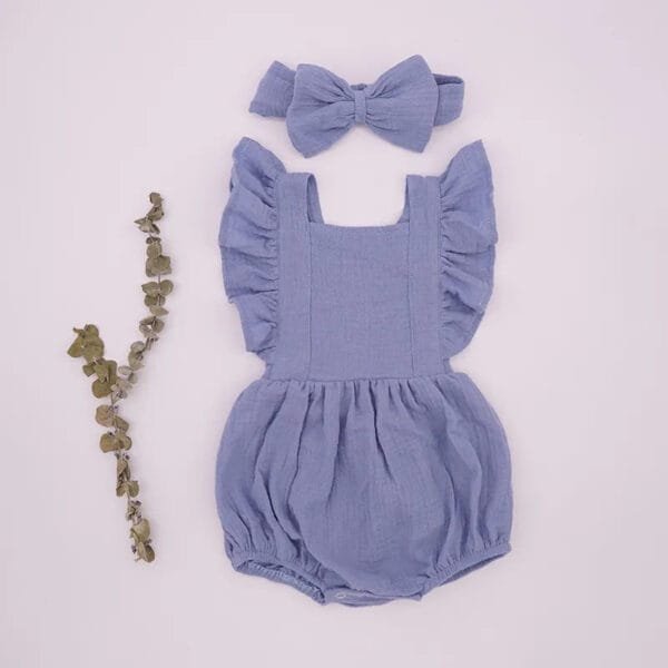 Organic Cotton Ruffle Romper & Headband