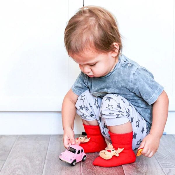 Non-slip Cotton Kids Socks - Christmas Print