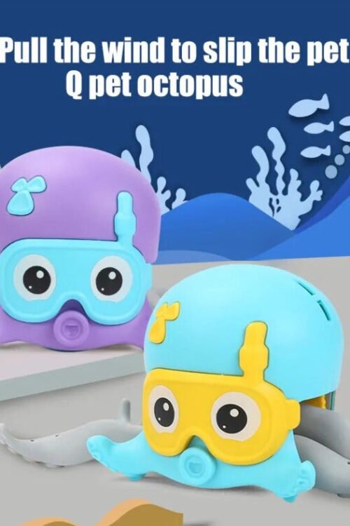 Octopus & Baby Shark Bath Toys with Zipper Play Feature