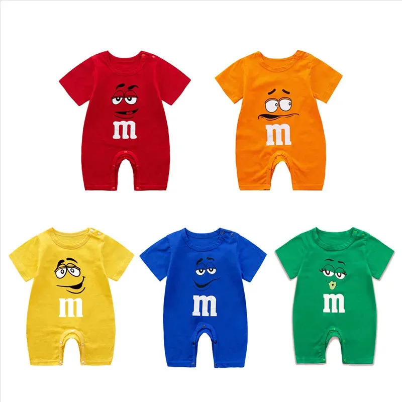 Solid Summer Romper: Short Sleeve Pajama Bodysuit for Infants