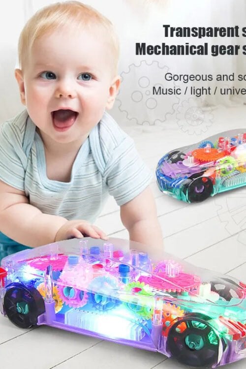 Colorful LED Light-Up Electric Racing Car Toy for Kids