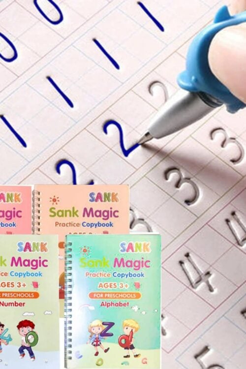 Sank French Magic Practice Book: Learn Letters, Numbers & Drawing for Kids