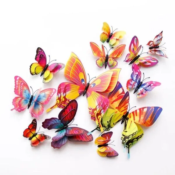 12pc 3D Double Layer Butterflies