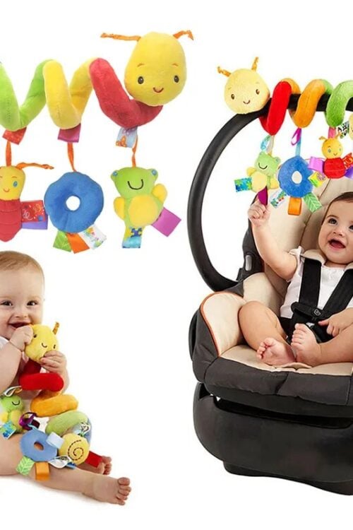 Baby Crib & Car Seat Spiral Rattle Toys – Soft Mobiles for Newborn Gift