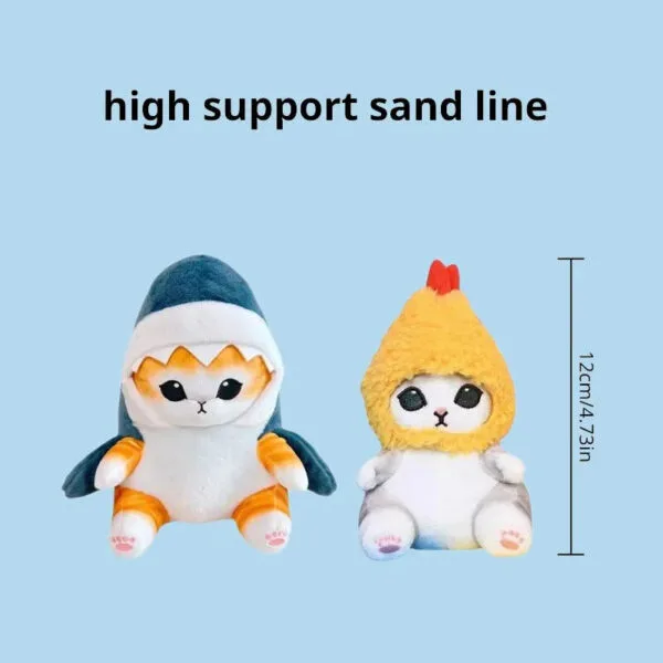 12cm Cute Shark & Shrimp Cat Plush Pendant