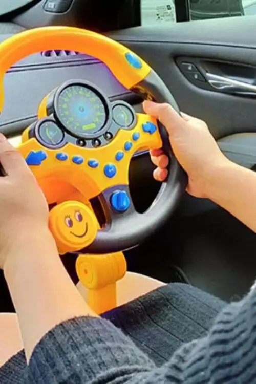 Electric Simulated Steering Wheel Toy – Light & Sound for Toddlers