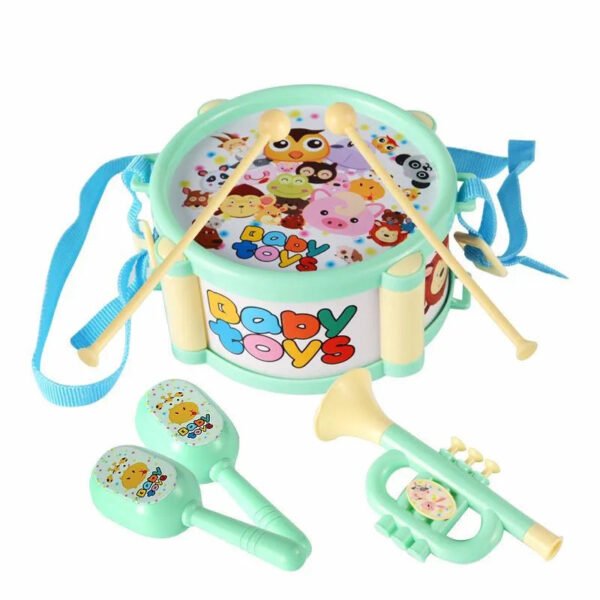 Kids' 5-Piece Drum & Trumpet Band Set