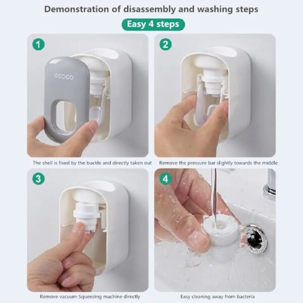 Auto Toothpaste Dispenser & Holder Set