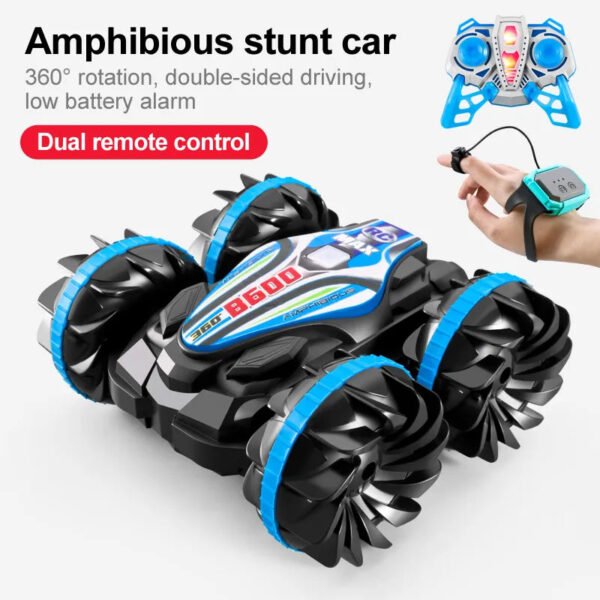 Amphibious Stunt RC Car, Double-Sided Flip, Outdoor Toy for Boys Success