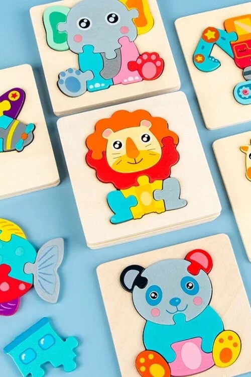 Colorful Animal Wooden Puzzle – Kids’ Educational Jigsaw Toy