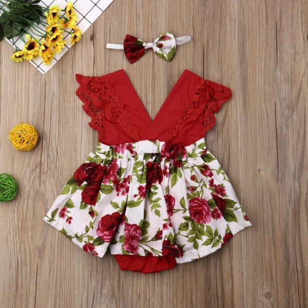 0-24M Princess Romper: Floral & Lace